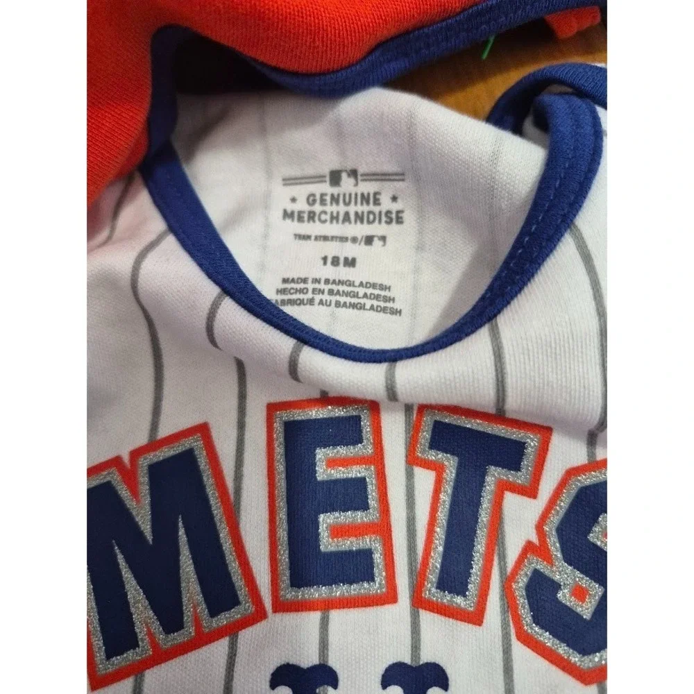 New York Mets MLB Genuine Lot Of 3 Infant One Piece Bodysuits 18M NEW